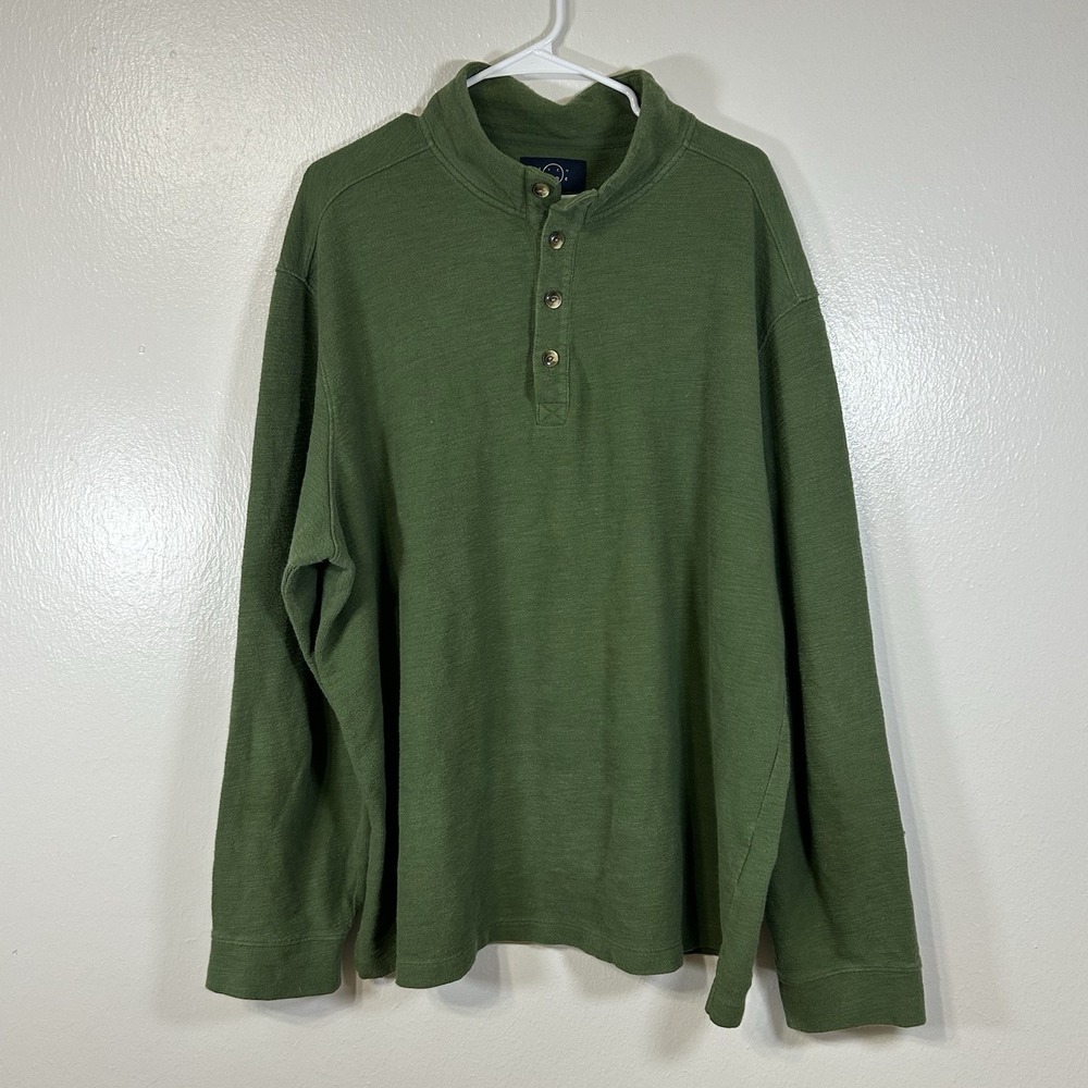 Even Tide Peruvian Men's Cotton Henley‎ Sweater XXL Textured Casual Outerwear